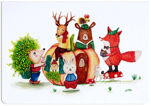 Load image into Gallery viewer, Animals Autumn Festival - Illustration card (with envelope)
